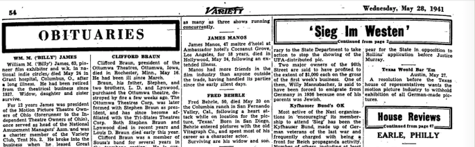 James Manos obit variety