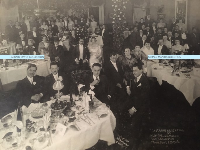 Wedding reception of Mr and Mrs JG Mayer Mon June 3 1918 The Lexington watermark